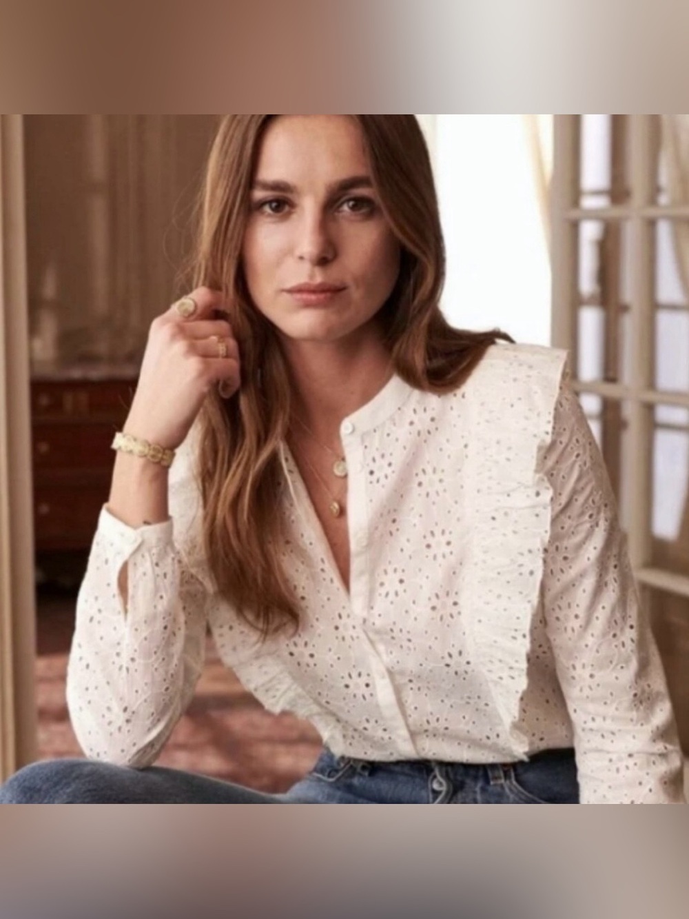 Sézane Isaure Blouse – White, Size 40/S